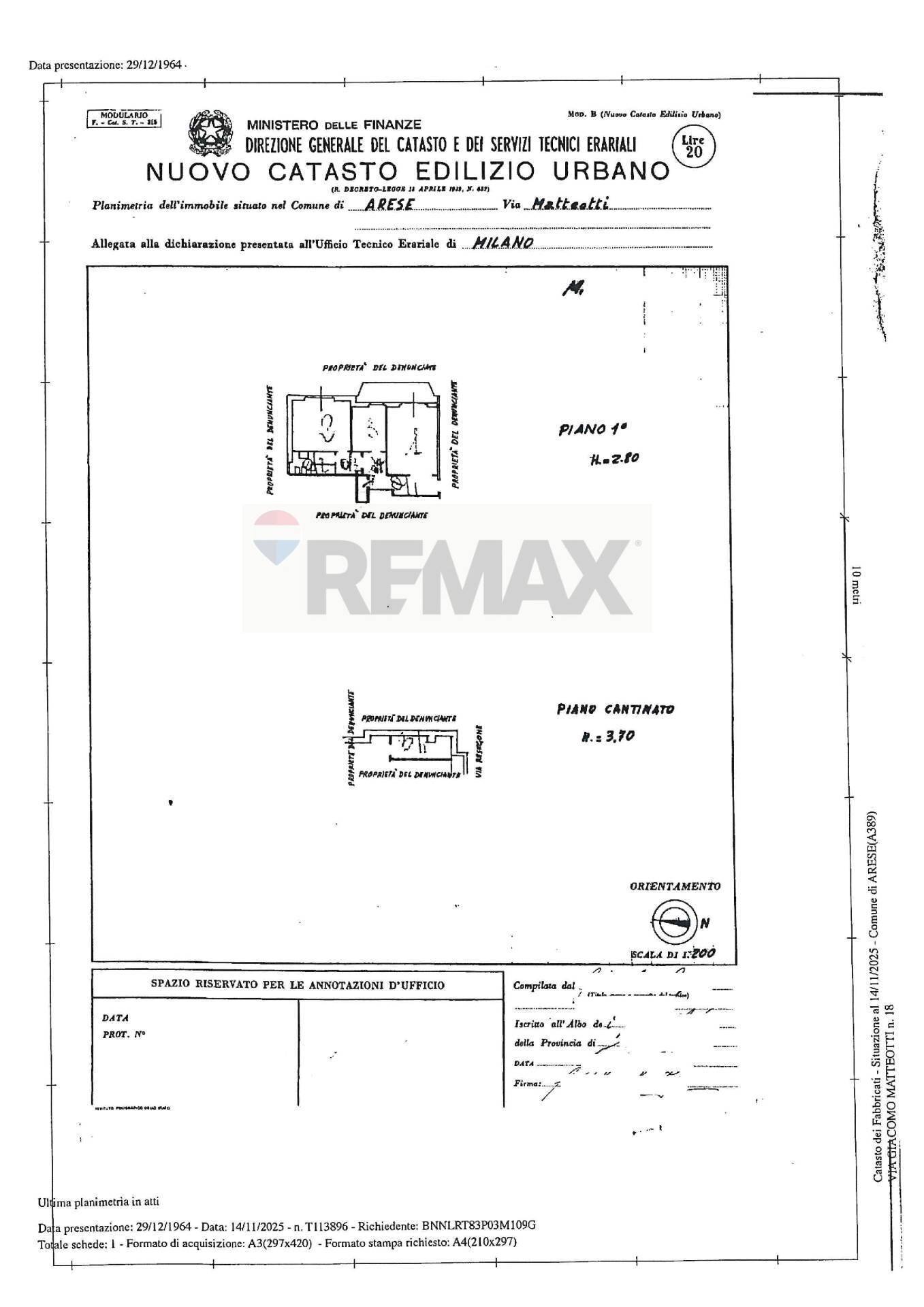 Pianta 2D - Bilocale Via Matteotti
 
18, Arese - planimetria 1