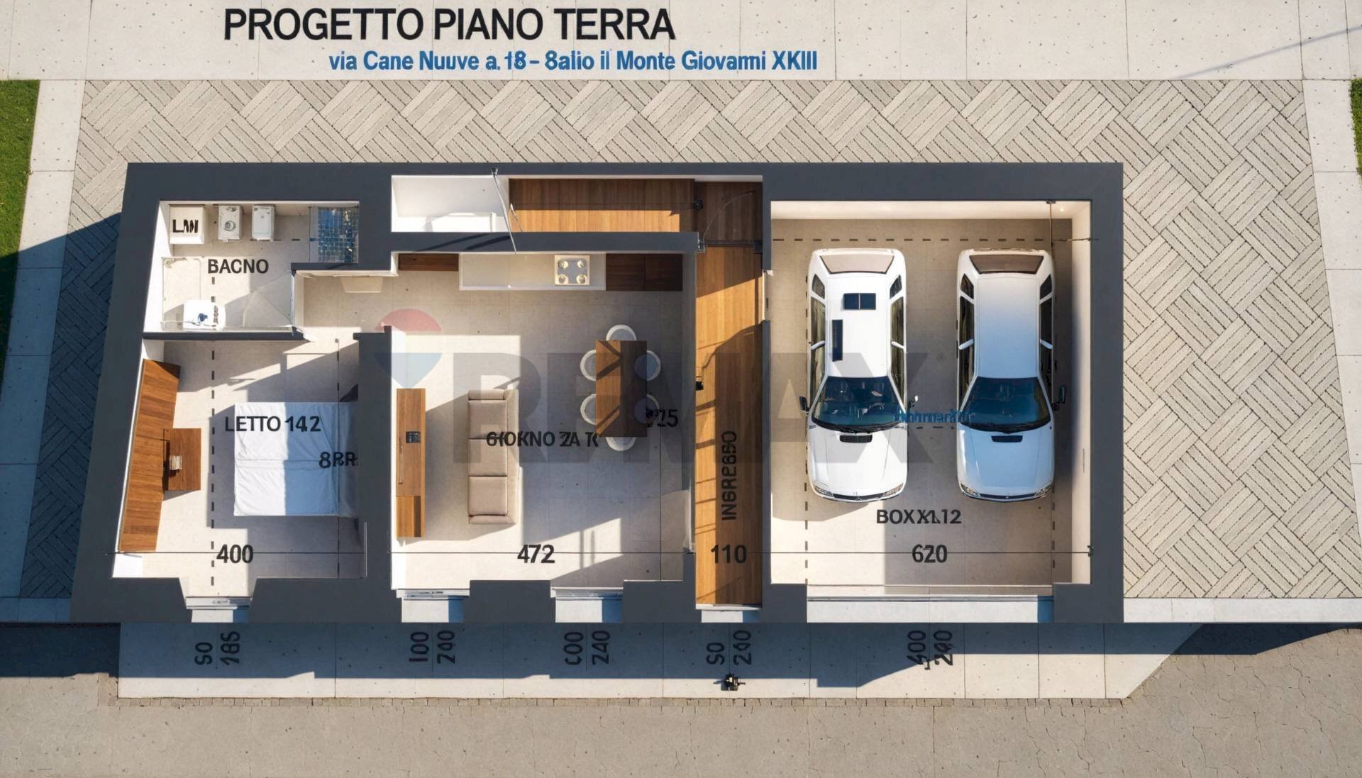 Pianta 3D - Bilocale via casenuove, Sotto il Monte Giovanni XXIII - foto 1