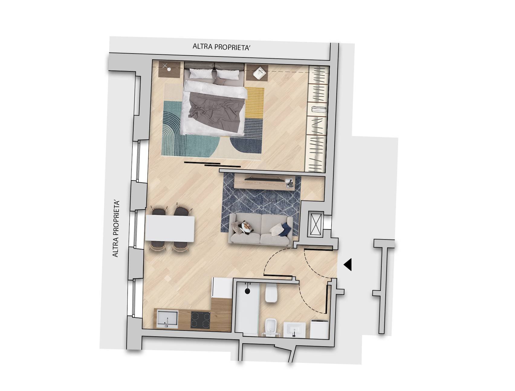 Foto 2 - Two-room apartment Via Francesco Berni
 
12, Verona - floor plans 1