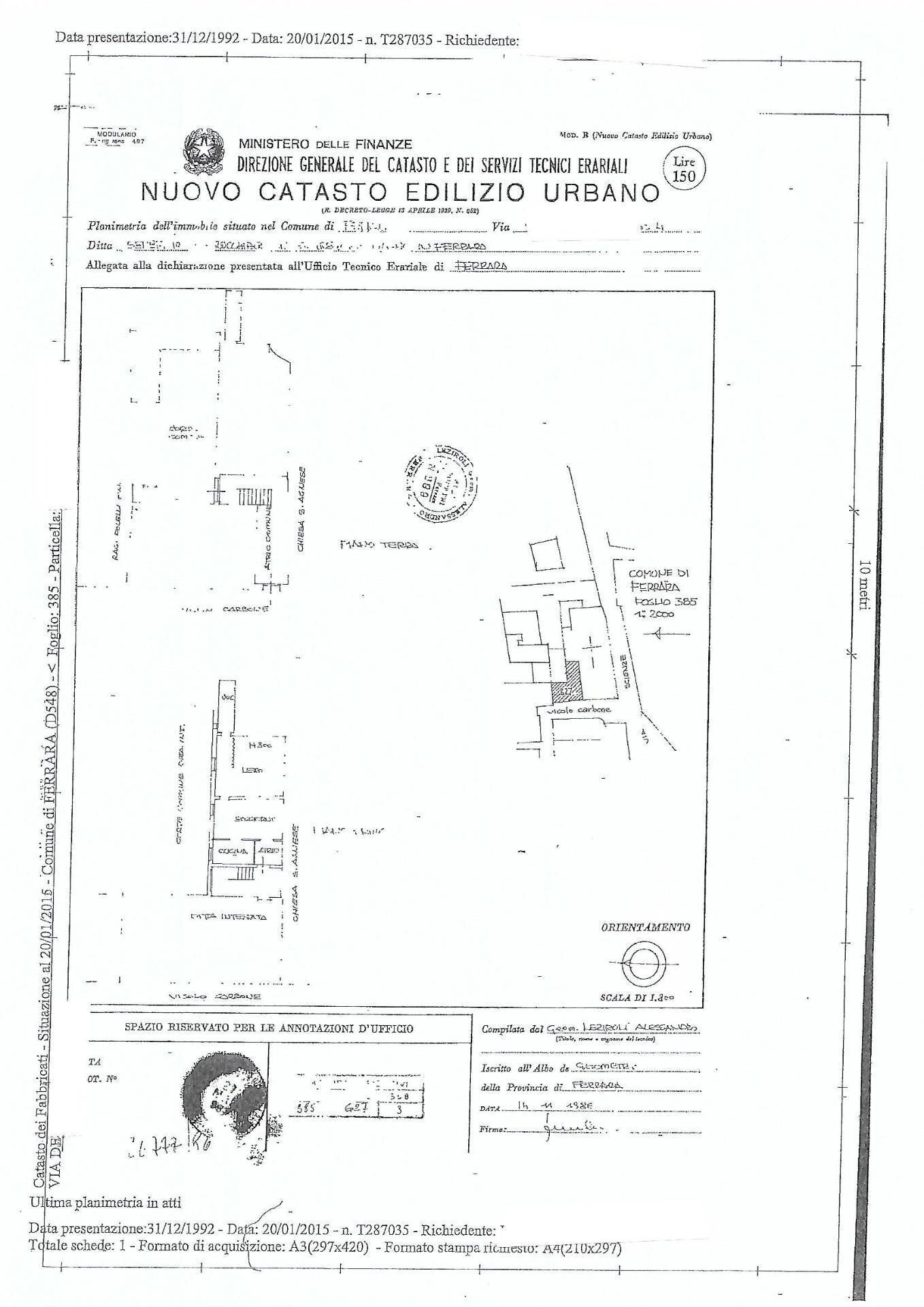 Foto 2 - Trilocale Via Del Carbone, Ferrara - planimetria 1