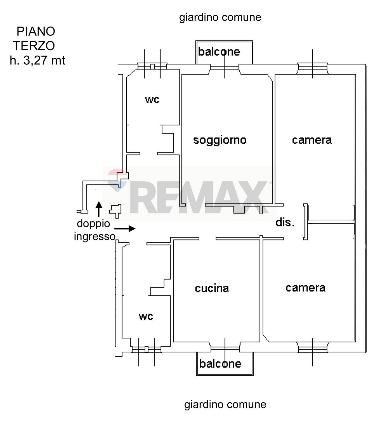 Pianta 2D - Trilocale Viale Fulvio Testi
 
76, Milano - planimetria 1