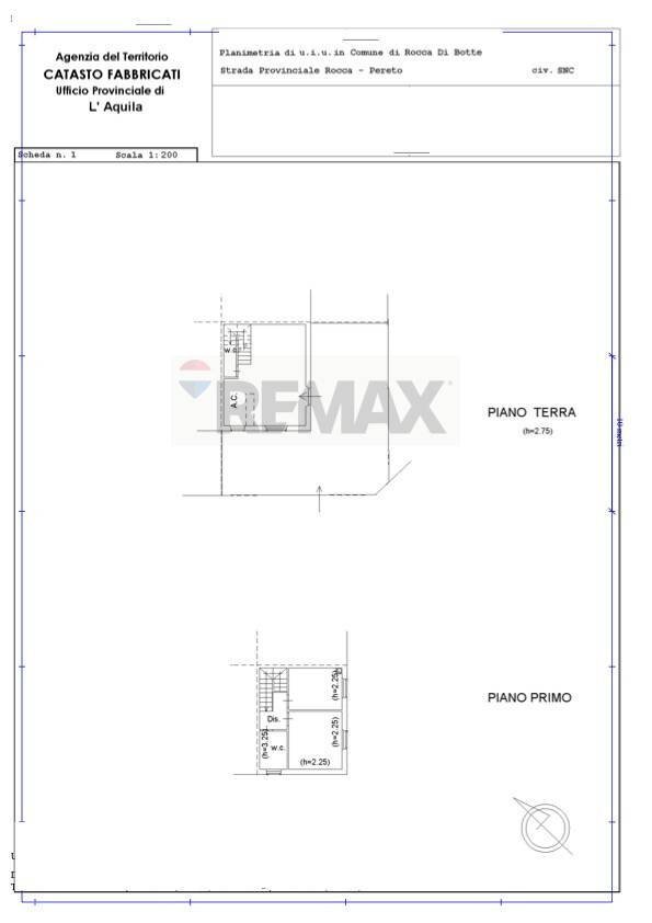 Pianta 2D - Semi-detached house Via Madonna dei Bisognosi
 
30, Rocca di Botte - floor plans 1