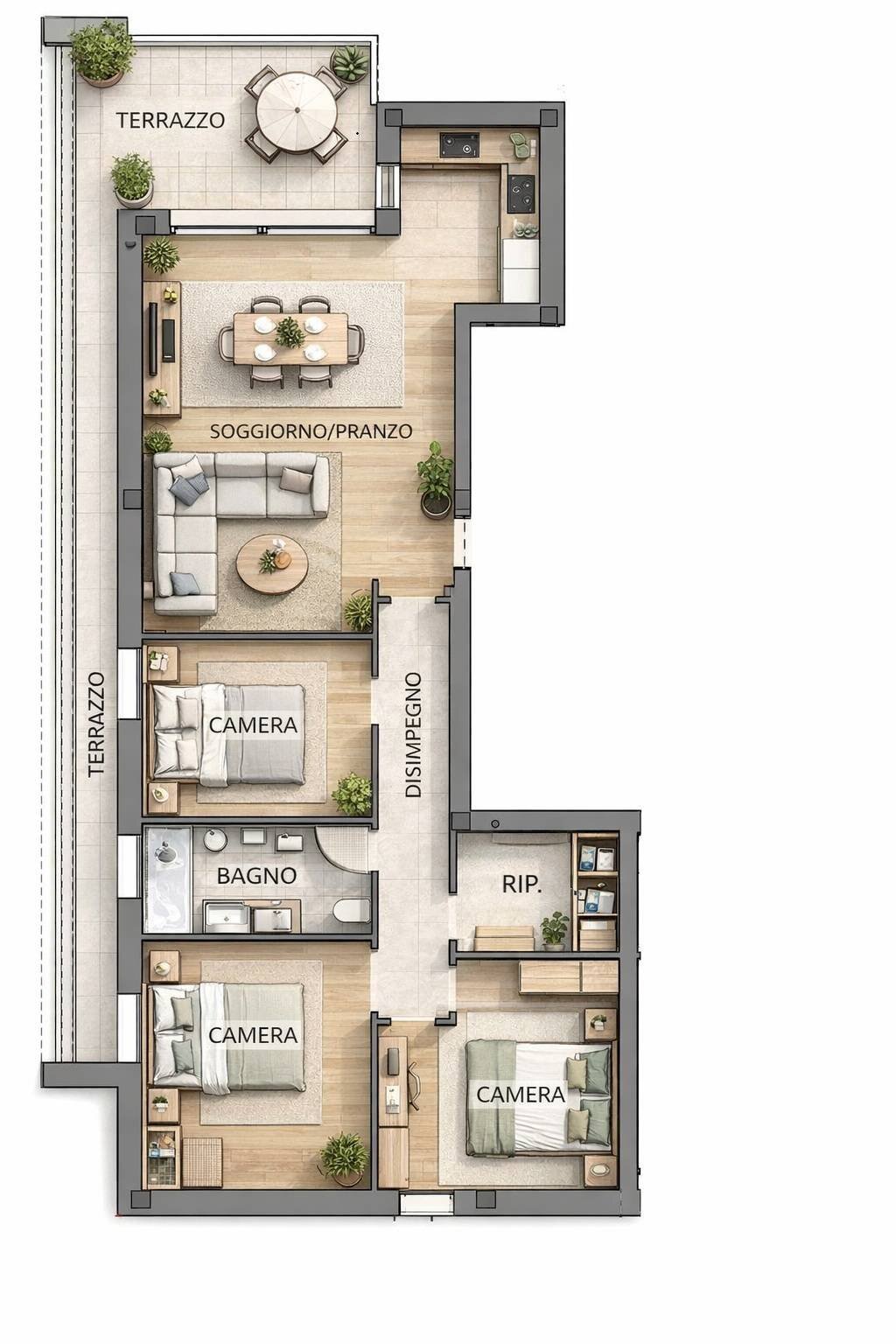 Foto 2 - Quadrilocale Via Saffi
 
80, Castelfranco Emilia - planimetria 1