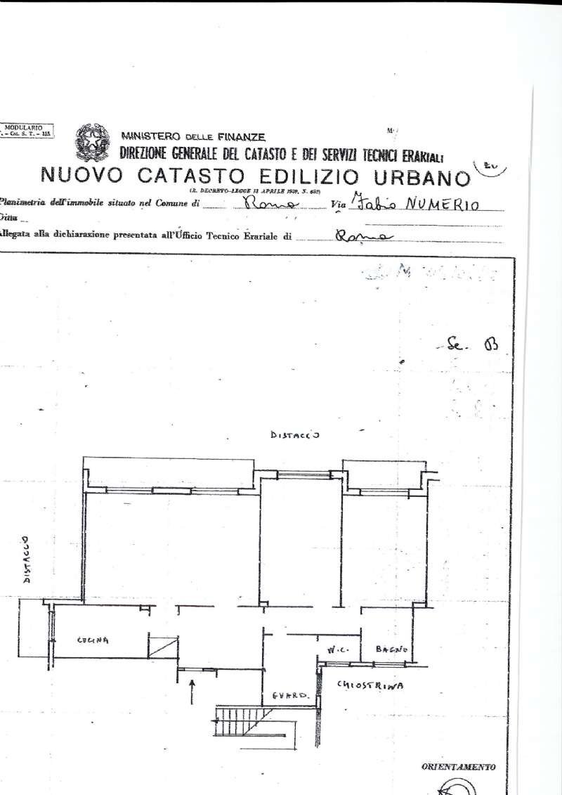 planimetria - Trilocale via fabio numerio, Roma - planimetria 1