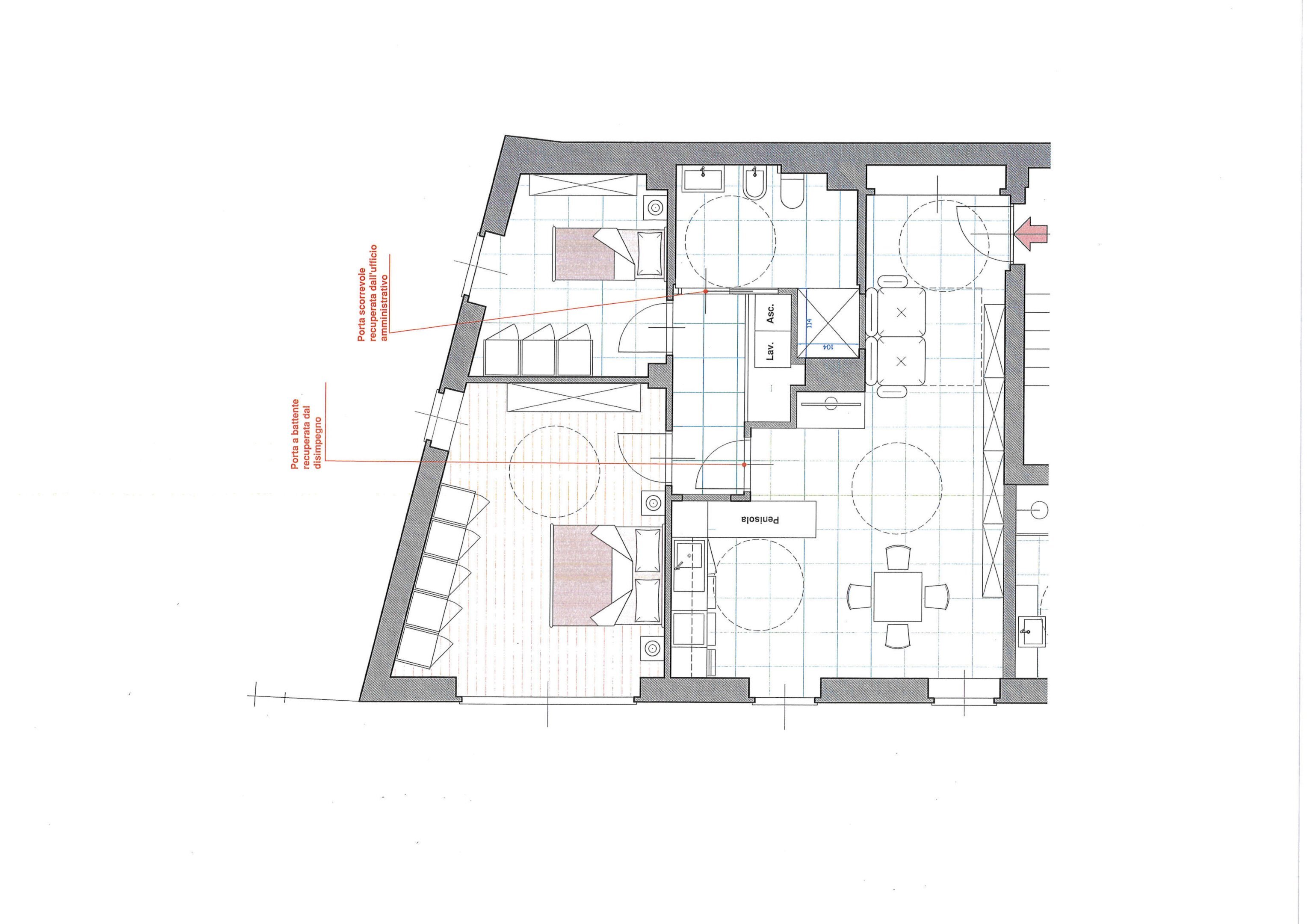 Trilocale Via G. G. Stevenin, 11, Aosta - planimetria 1