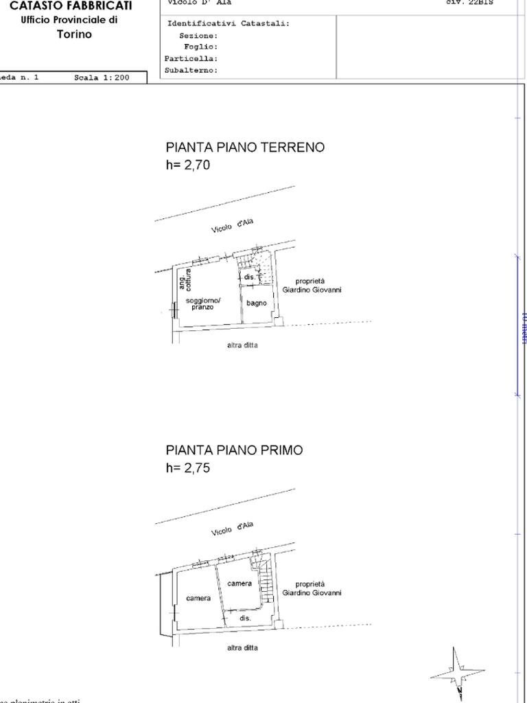 Semi-detached house Vicolo d'ala, Rivoli - floor plans 1