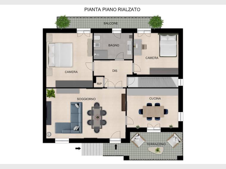 Semi-detached Villa Via del Vaschetto, 130, Poirino - floor plans 1