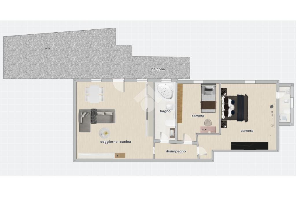 Three-room apartment Via della Doccia, San Leo - floor plans 1