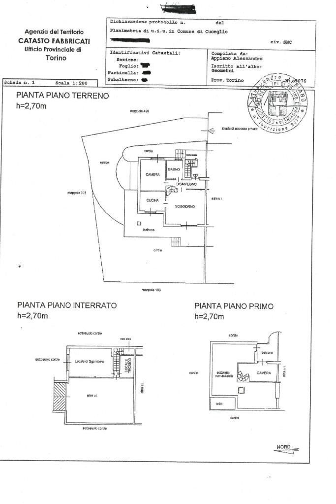 Porzione di casa Via Porta Pia, Cuceglio - planimetria 1