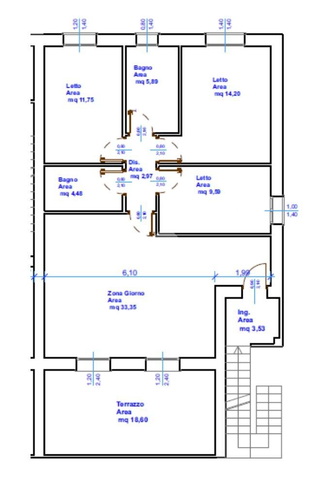 Four-room apartment Via Michelangelo, Soliera - floor plans 1
