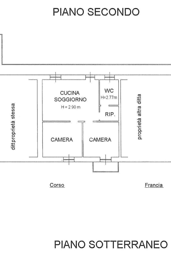 Three-room apartment C.so Francia, Collegno - floor plans 1