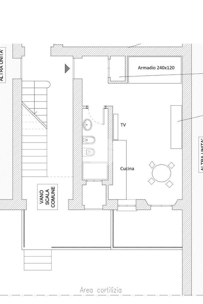 One-room apartment via Carpi, Milano (neighborhood Lambrate) - floor plans 1