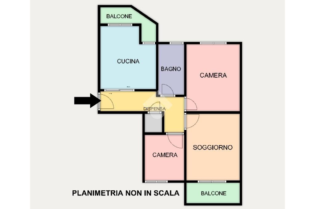 Appartamento Via Marcello Bonacchi, Genova (zona San Fruttuoso) - planimetria 1