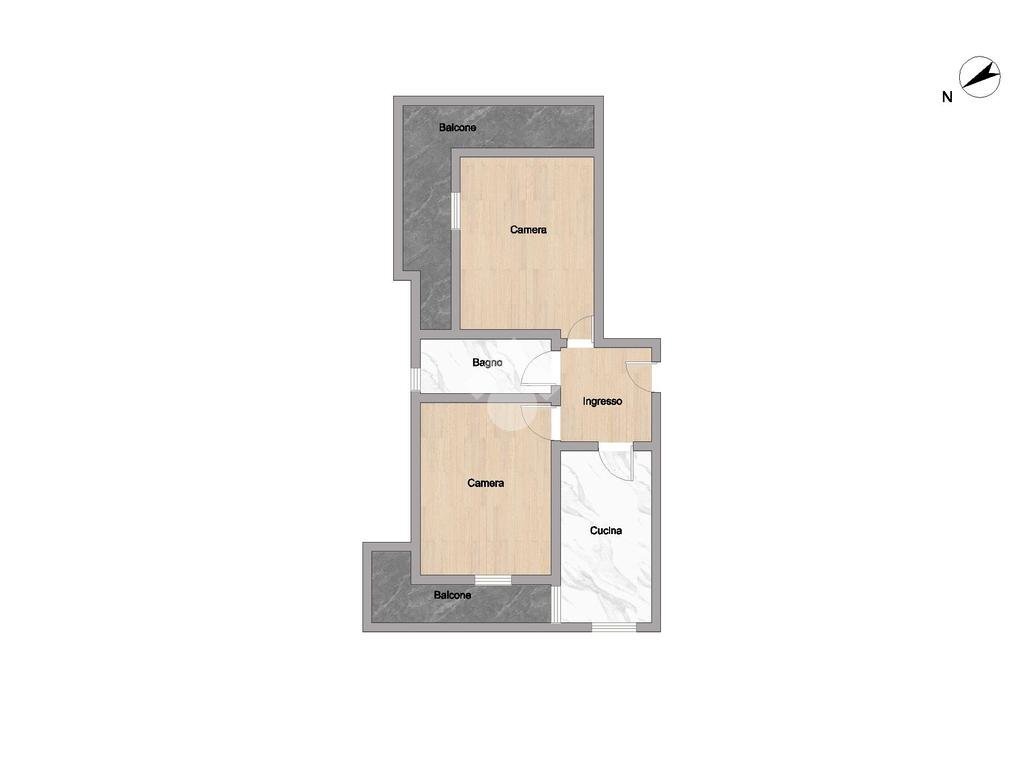 Bilocale Via Giorgio Bizet, Pioltello - planimetria 1