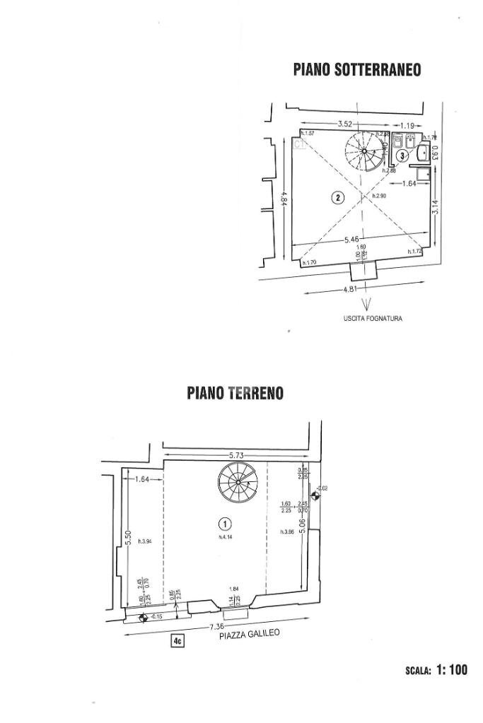 Negozio Piazza Galileo Galilei, Bologna (zona Centro Storico) - planimetria 1
