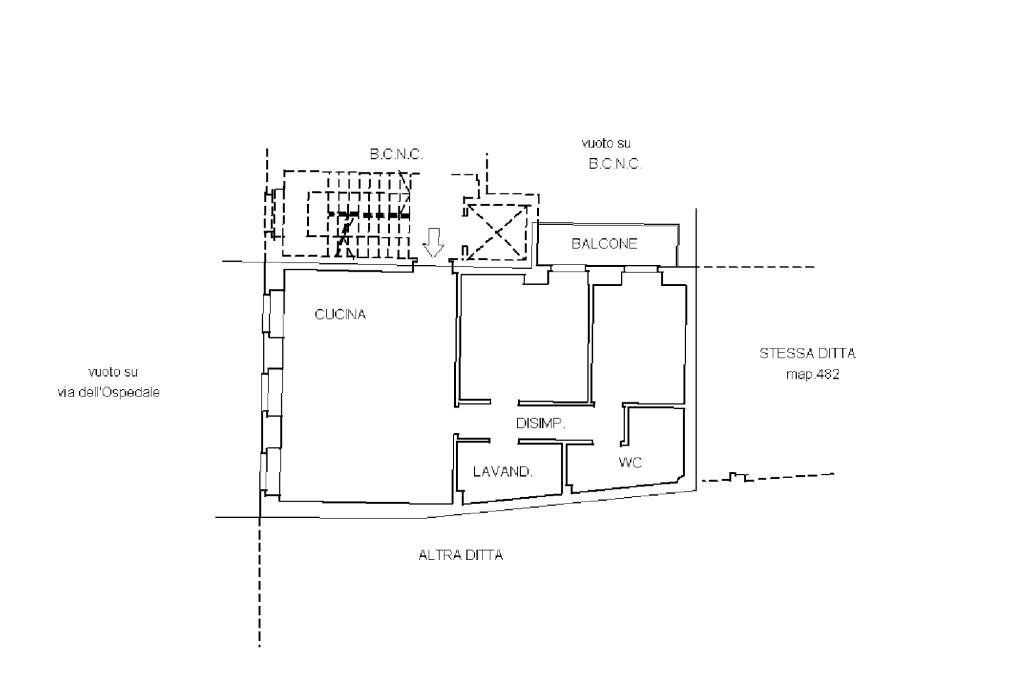 Trilocale Via Dell'Ospedale, Cherasco - planimetria 1