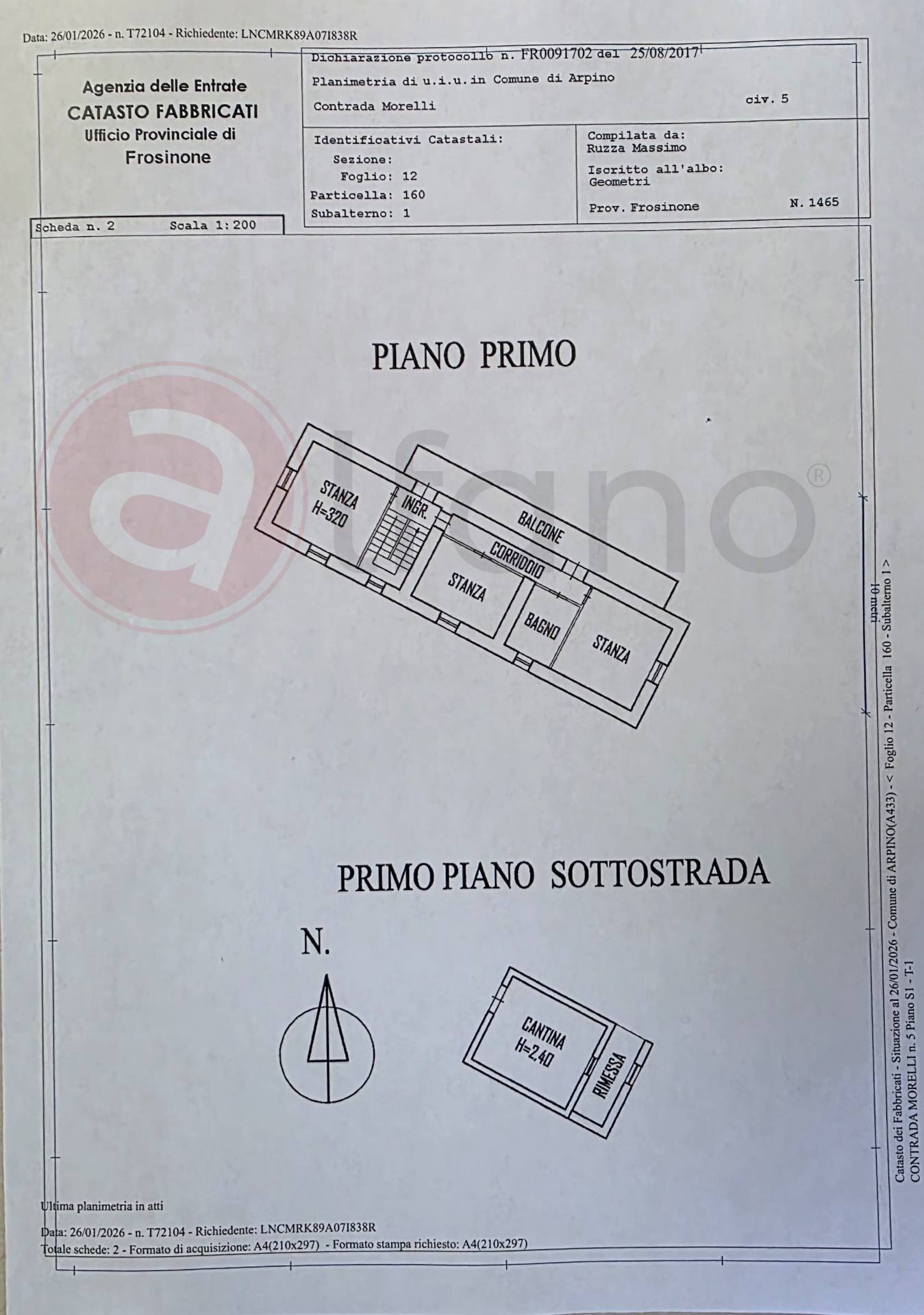 Foto 55 - Villa Contrada Morelli, Arpino - planimetria 1