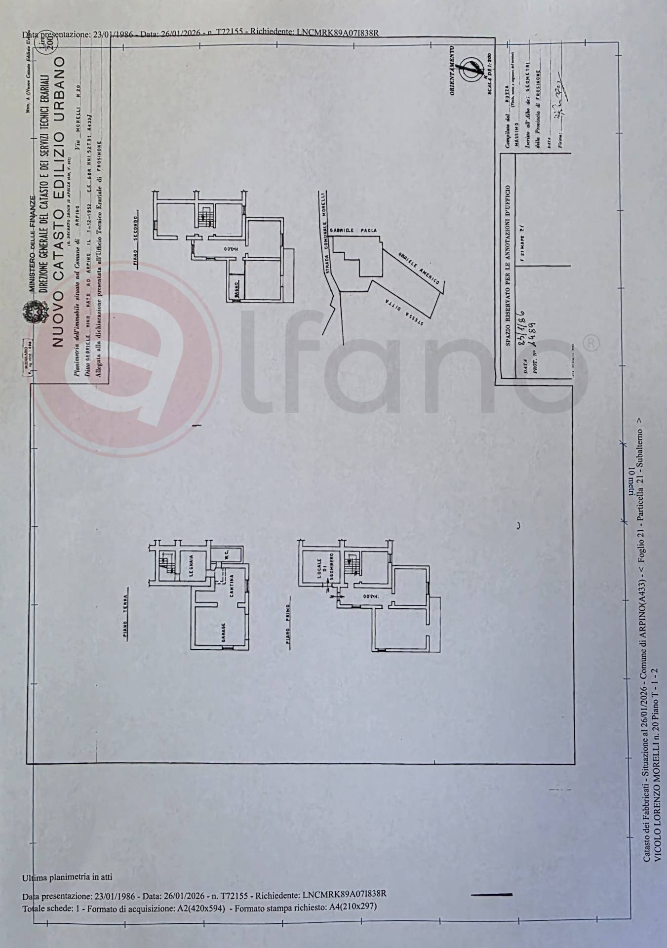 Foto 74 - Villa contrada Morelli, Arpino - planimetria 1