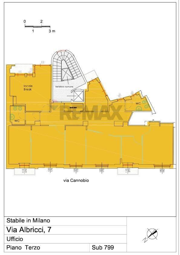 Pianta 2D - Ufficio Via Alberico Albricci
 
7, Milano - planimetria 1