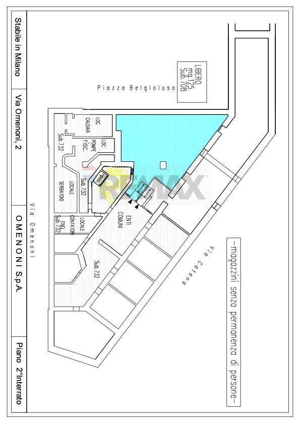 Pianta 2D - Magazzino via degli Omenoni
 
2, Milano - planimetria 1