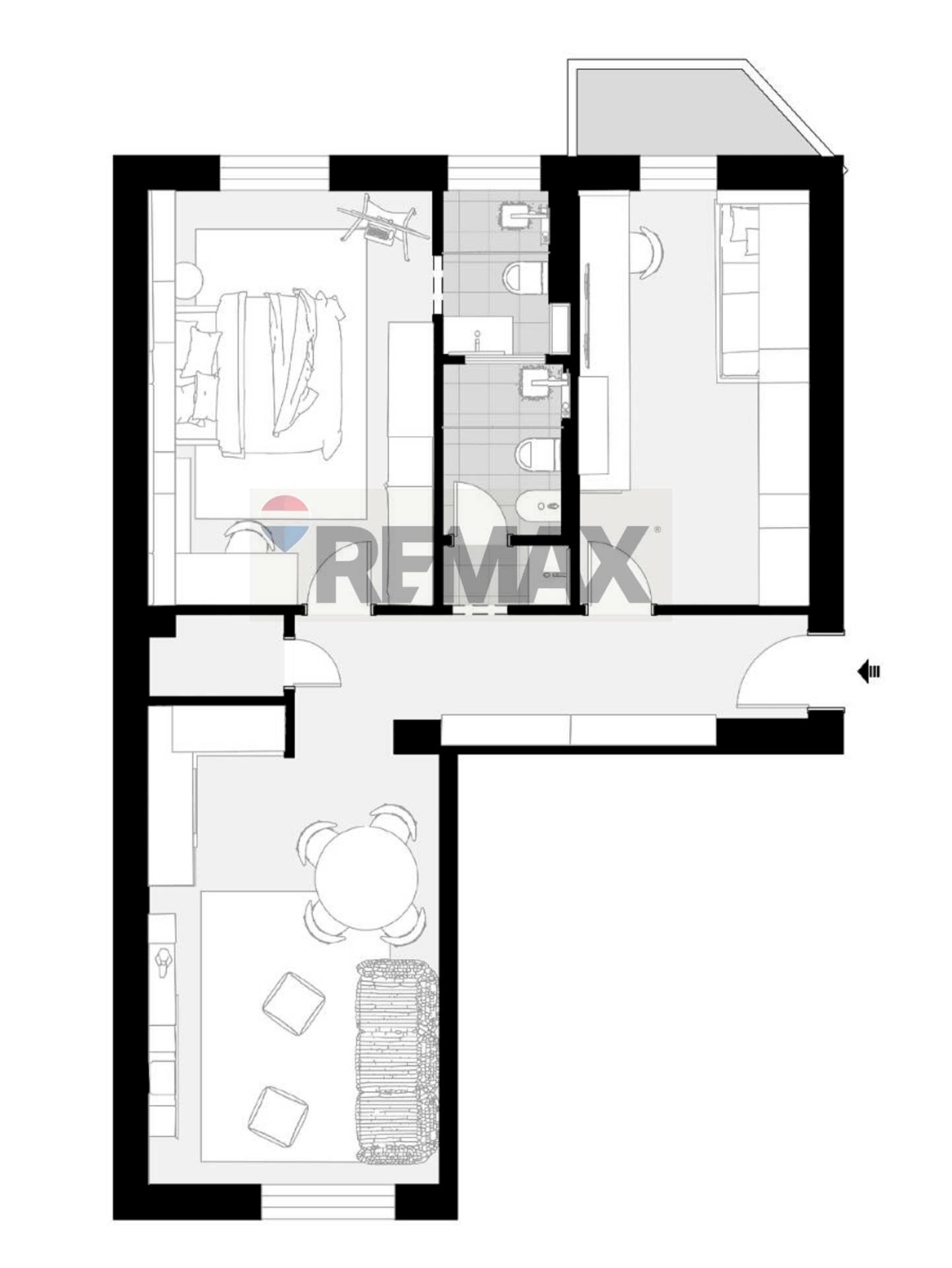 Pianta 2D - Three-room apartment Via Val Caffaro
 
2, Milano - floor plans 1