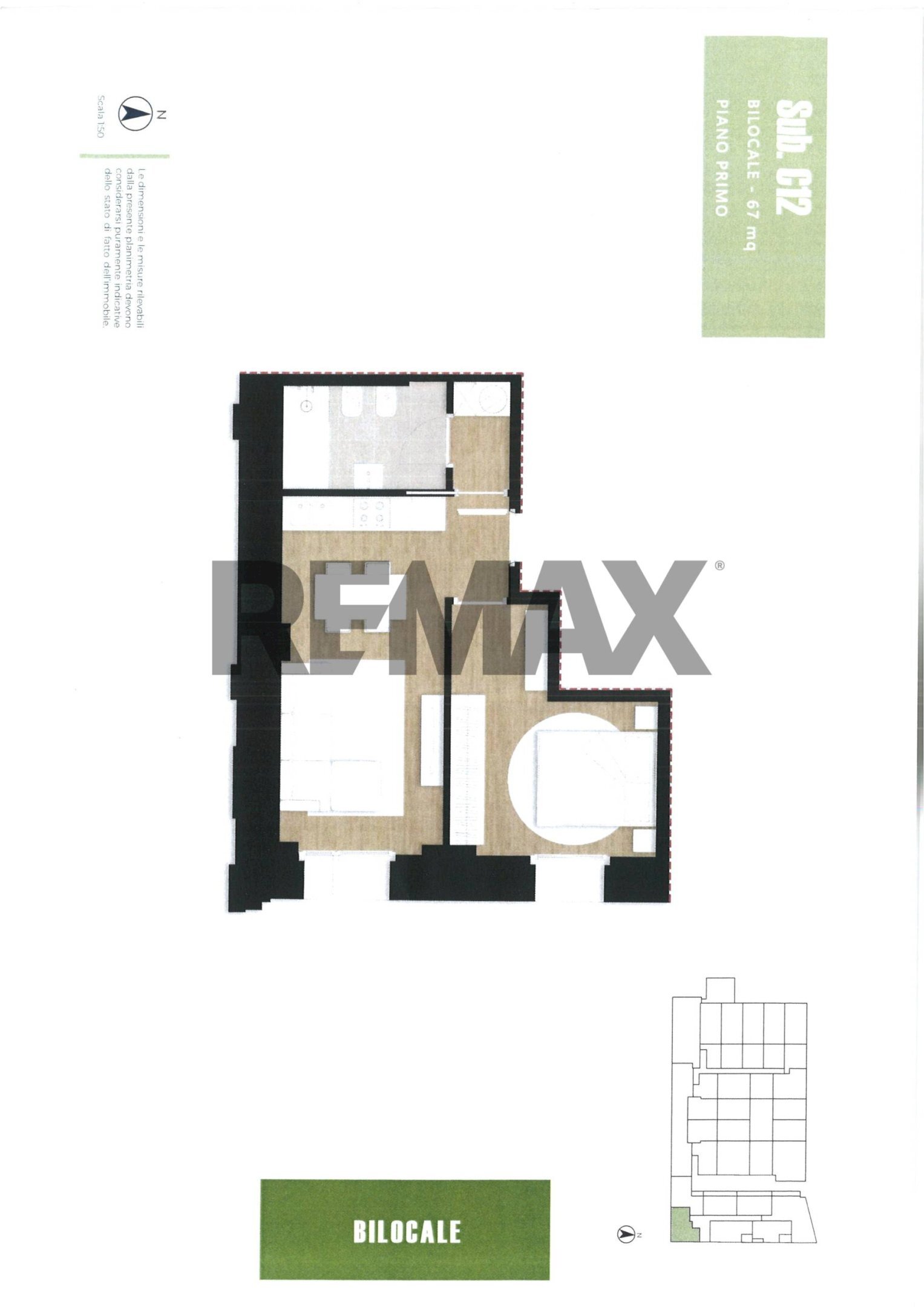 Pianta 2D - Two-room apartment VIA GAMBINI
 
12, Trieste - floor plans 1