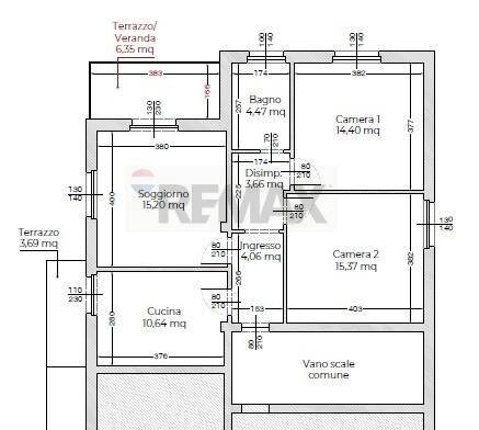 Pianta 2D - Trilocale via verdi
 
2, Presezzo - planimetria 1