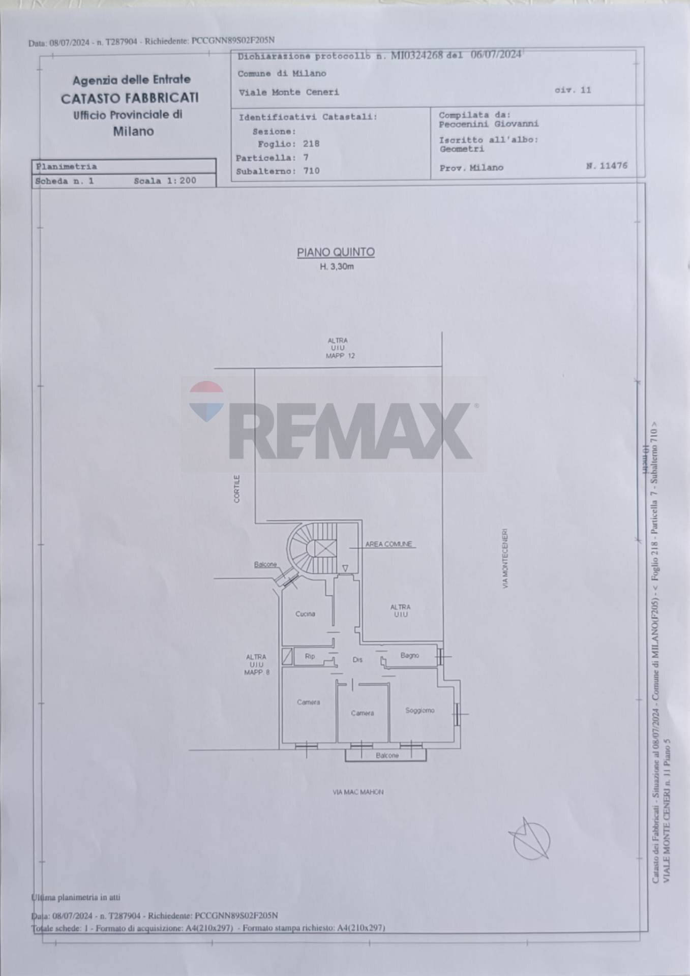Pianta 2D - Trilocale Viale Monte Ceneri
 
11, Milano - planimetria 1