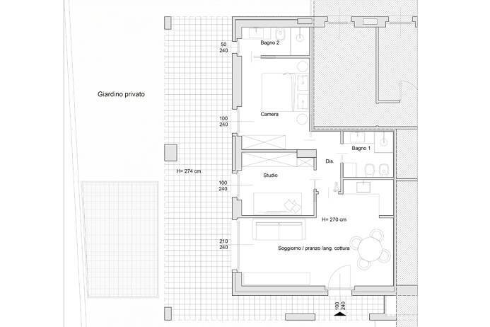 Planimetria - Trilocale via Corridoni
 
79, Bergamo - planimetria 1