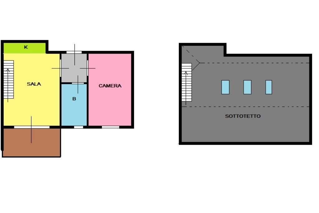 Two-room apartment Via Antonio Gramsci, Lacchiarella - floor plans 1