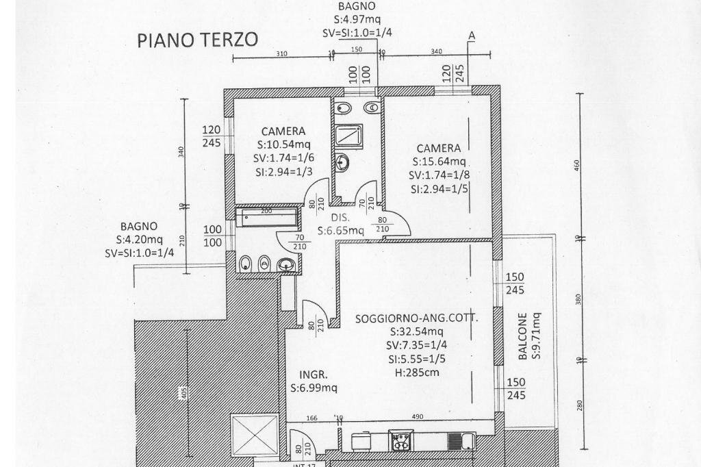Trilocale Via camillo ronzani, Casalecchio di Reno - planimetria 1