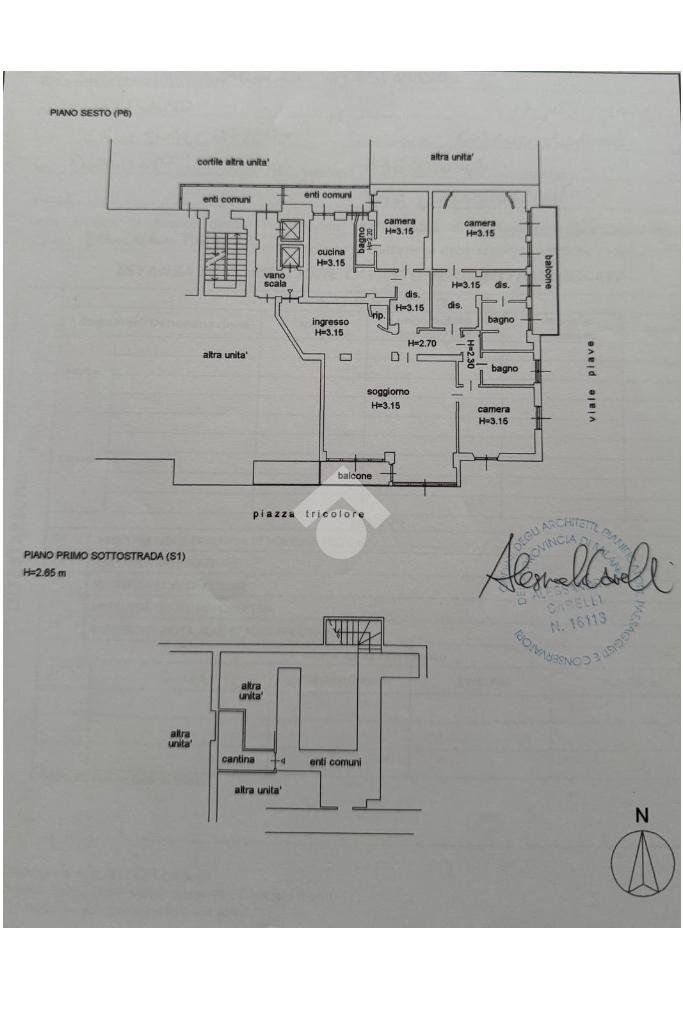Appartamento Piazza del Tricolore, Milano - planimetria 1