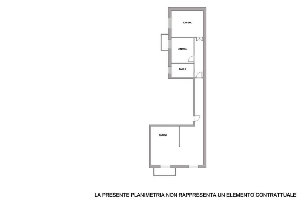 Three-room apartment Via Privata della Majella, Milano (neighborhood Città Studi) - floor plans 1