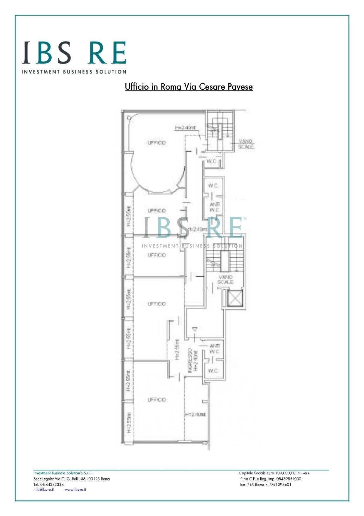 Foto 23 - Office Via Cesare Pavese, Roma - floor plans 1