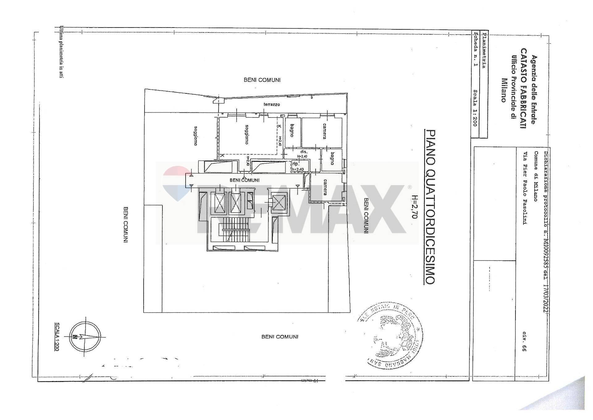 Pianta 2D - Trilocale Via Pier Paolo Pasolini
 
66, Milano - foto 2