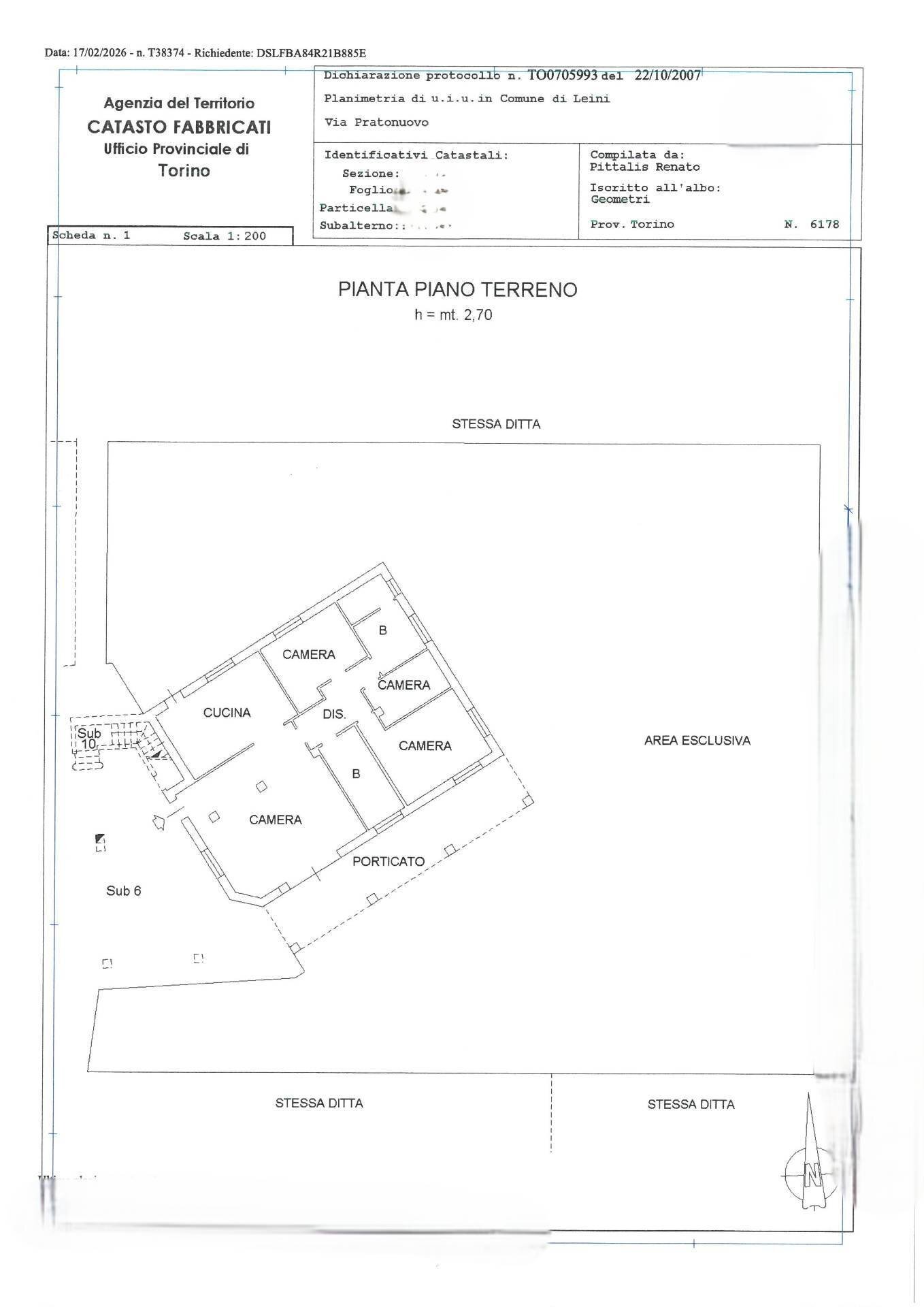Foto 48 - Appartamento Via Prato Nuovo, Leini - planimetria 1