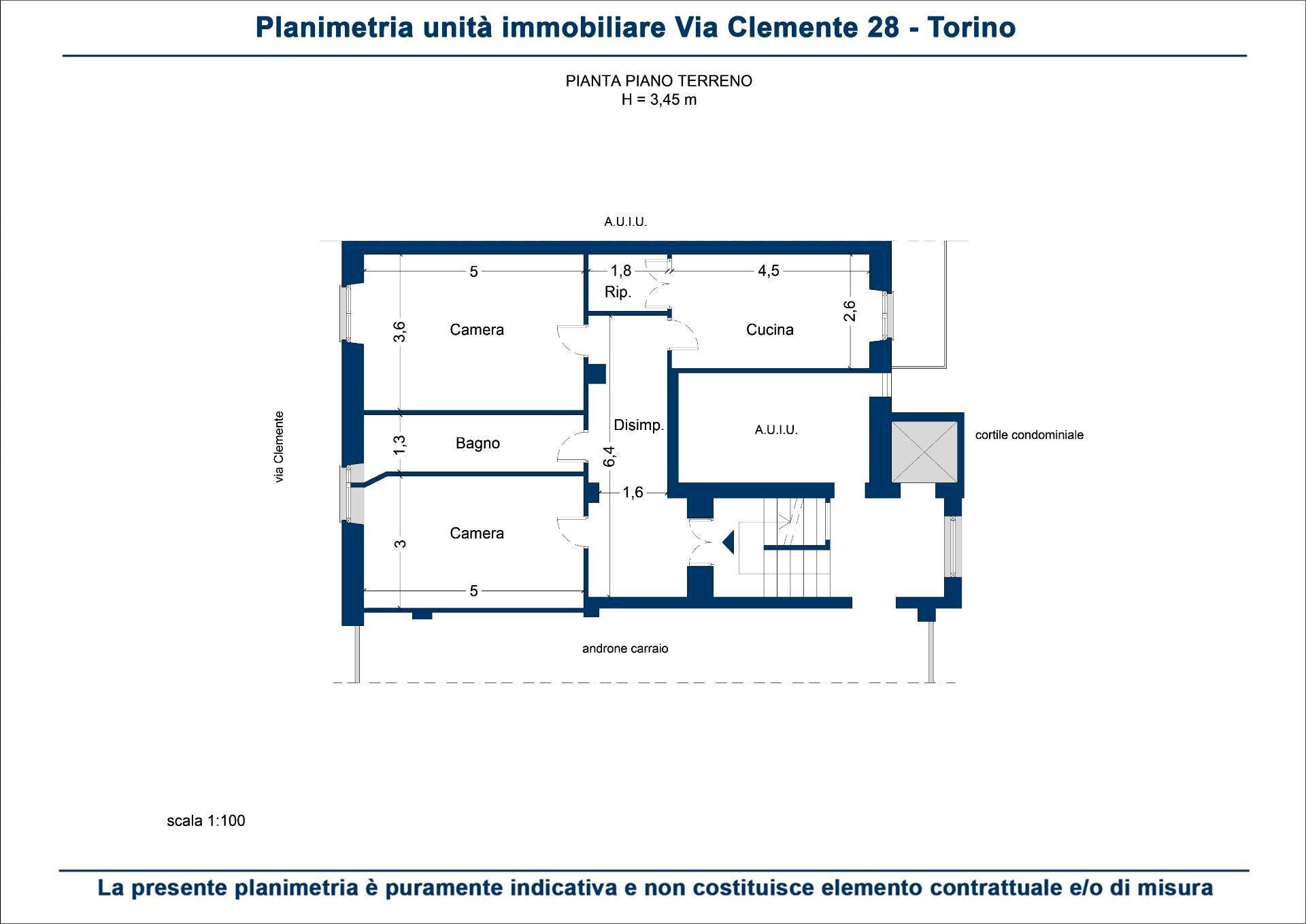 Foto 31 - Trilocale Via Stefano Clemente
 
28, Torino - planimetria 1