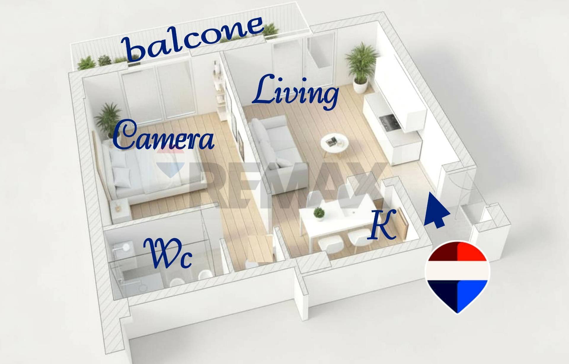 Pianta 3D - Bilocale Viale San Gimignano
 
9, Milano - planimetria 1