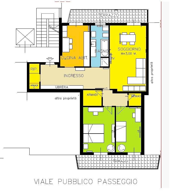 Foto 10 - Trilocale via torta, Piacenza - planimetria 1