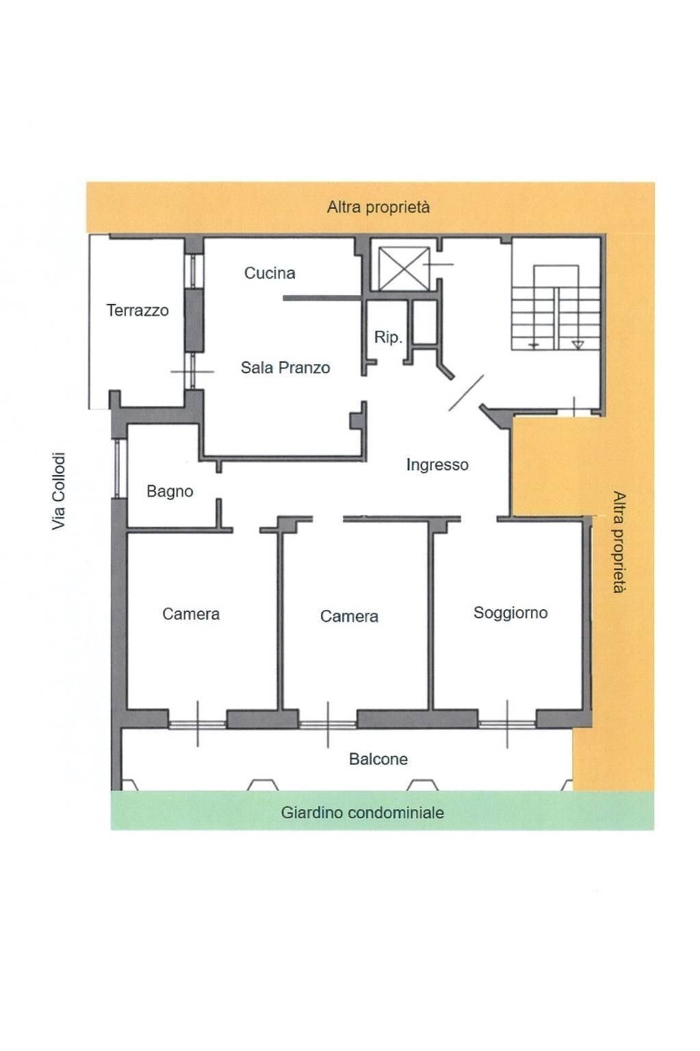 Four-room apartment via Carlo Collodi, Moncalieri - floor plans 1