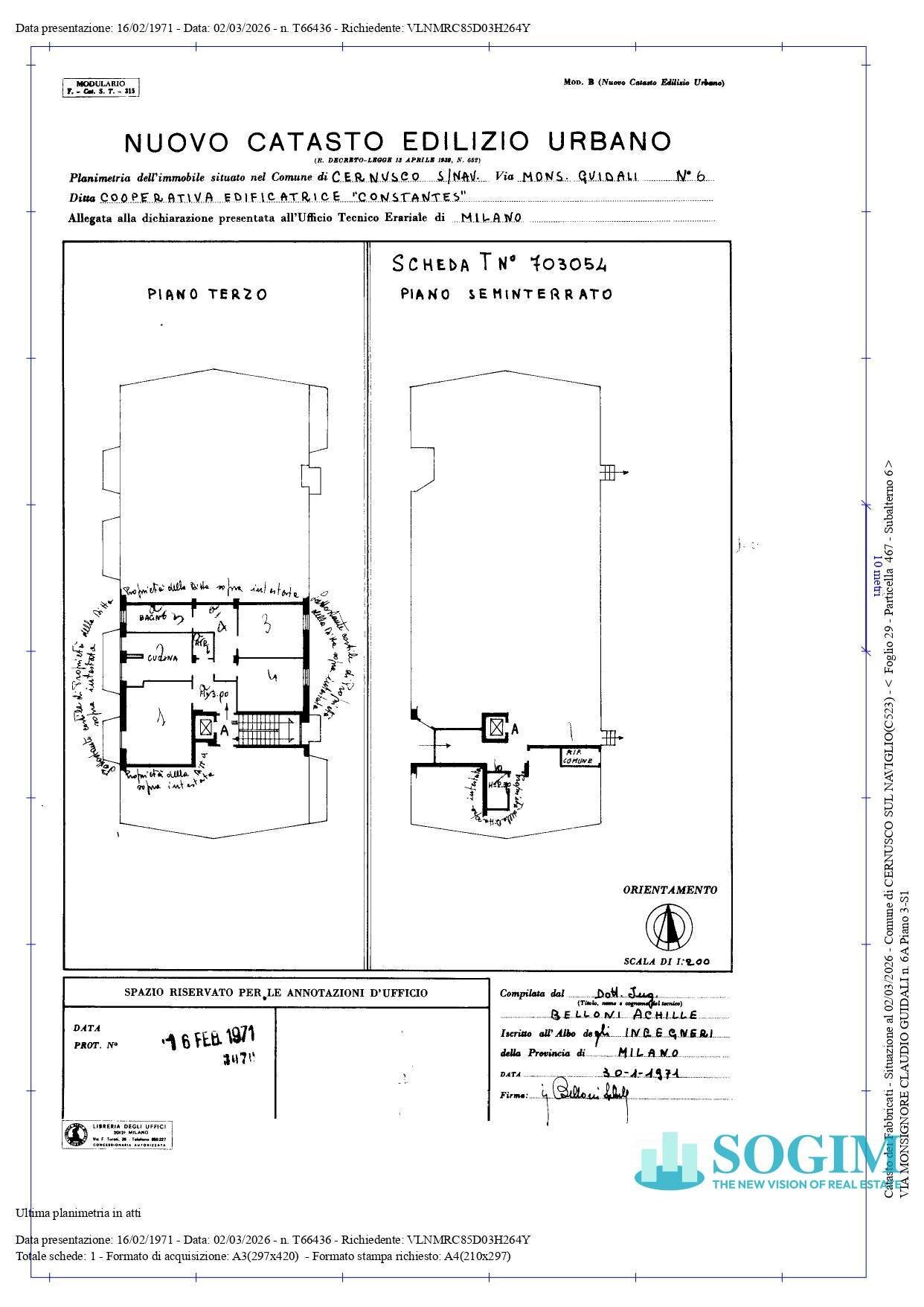 Foto 45 - Three-room apartment Via Monsignore Claudio Guidani
 
6, Cernusco sul Naviglio - floor plans 1