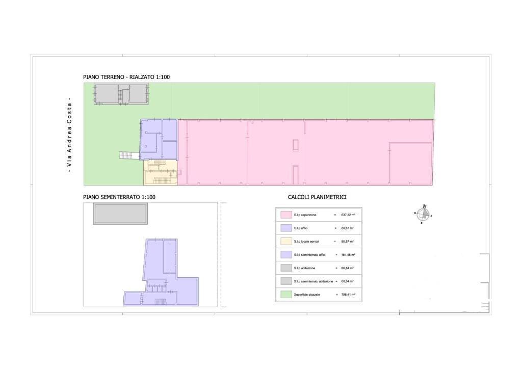 Planimetria - Capannone via Andrea Costa, Senago - foto 1