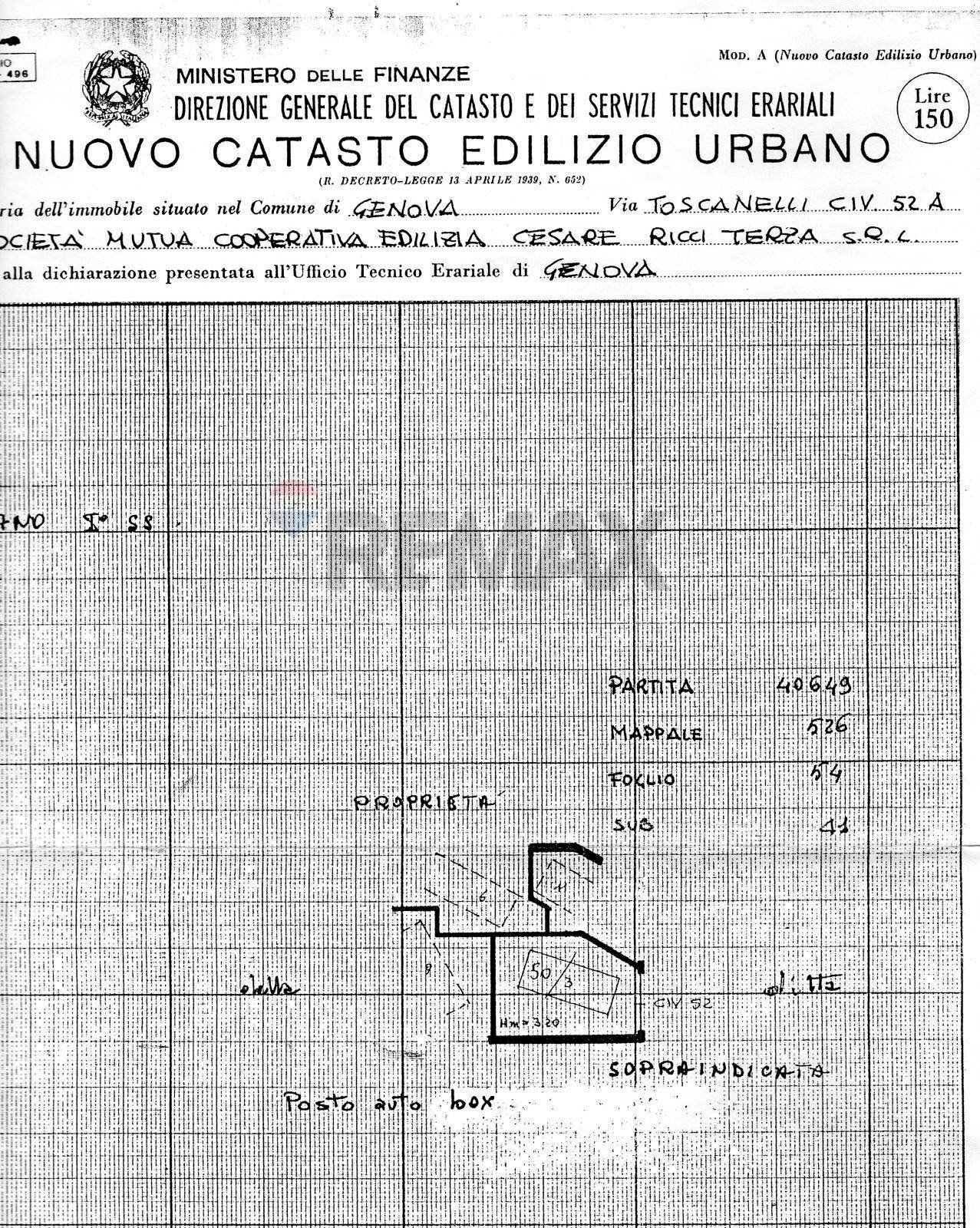 Pianta 2D - Appartamento via toscanelli
 
50, Genova - planimetria 1