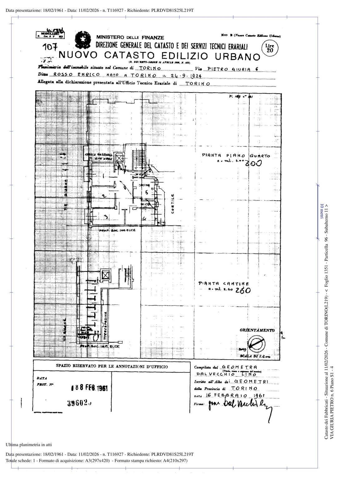 Appartamento via Pietro Giuria, 6, Torino (zona San Salvario) - planimetria 1