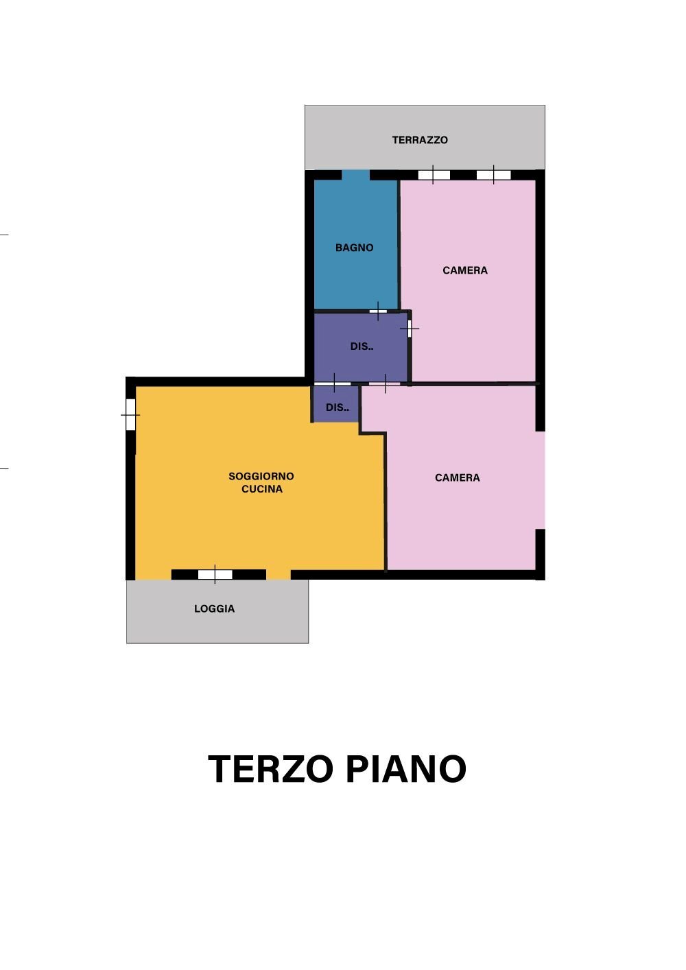 Three-room apartment via 1 Maggio, Bomporto - floor plans 1
