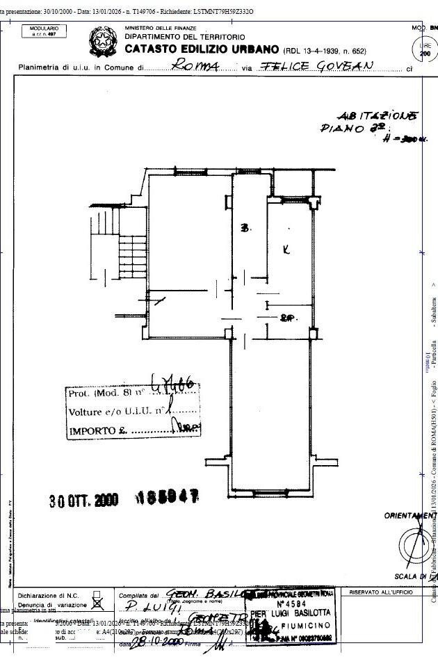Bilocale via Felice Govean, Roma - planimetria 1
