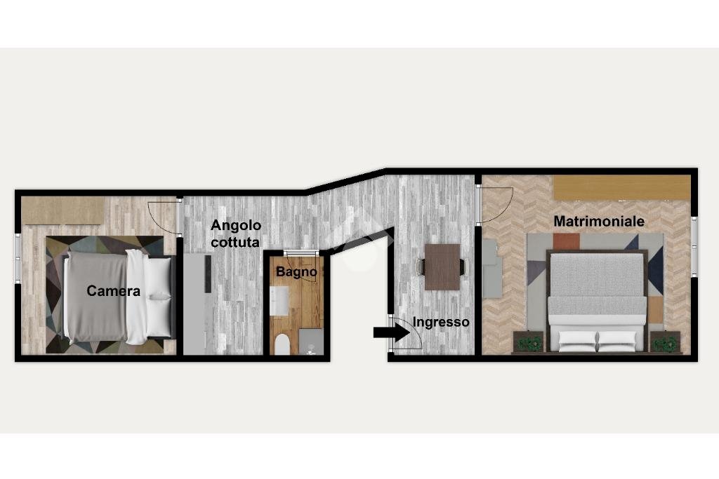Trilocale Vico del Duca, Genova (zona Centro Storico) - planimetria 1