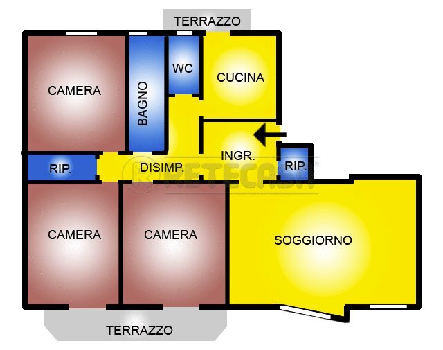 Planimetria - Office Via Libertà 12, Caltanissetta - floor plans 1