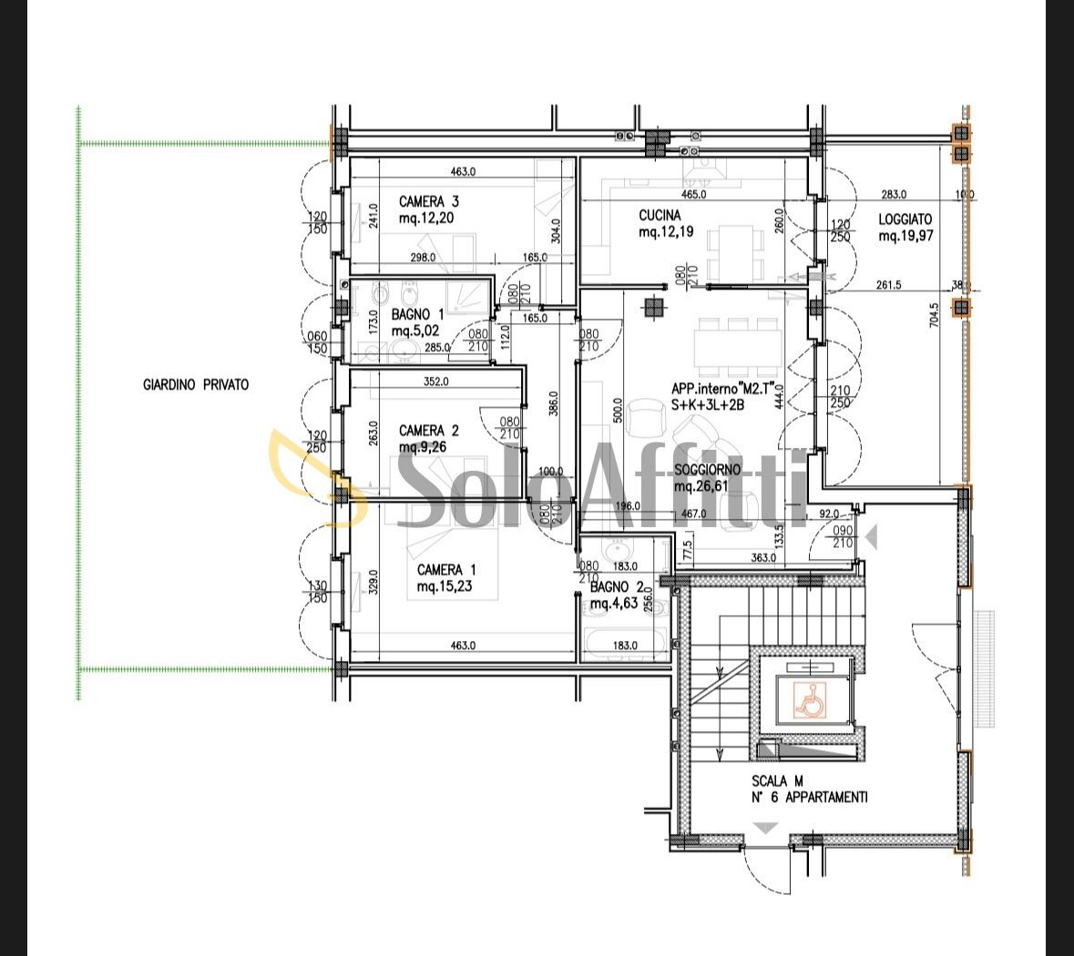 PLANIMETRIA - Three-room apartment Via Madonna, San Martino Siccomario - floor plans 1