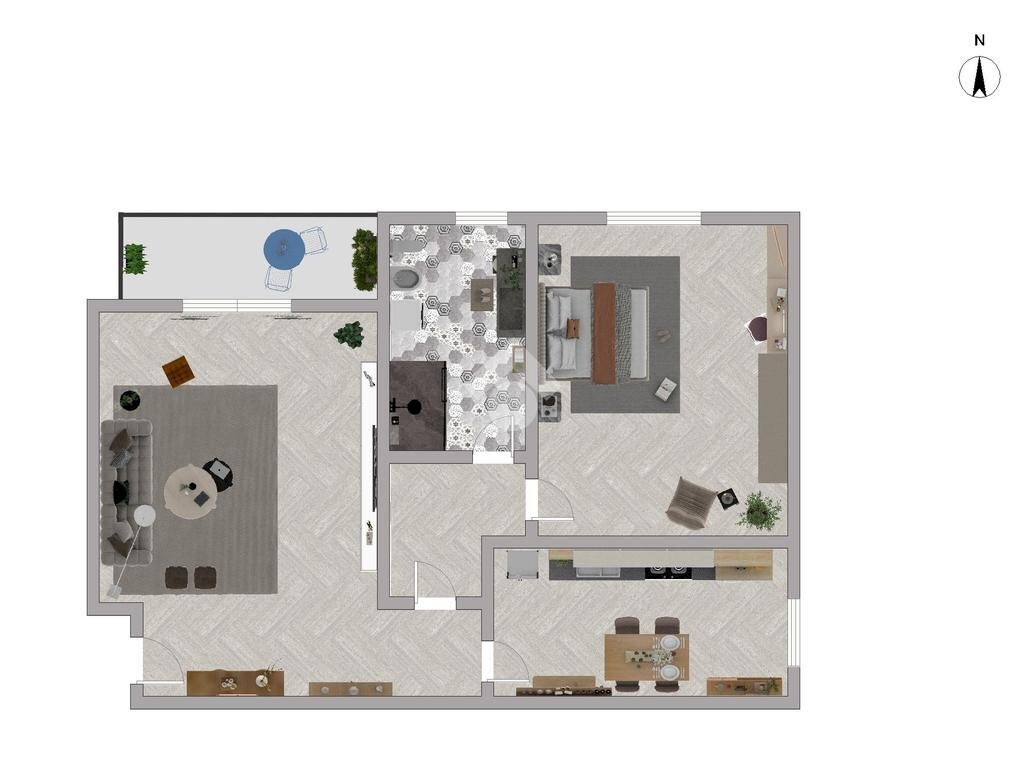 Two-room apartment Via Cesare Battisti, Paderno Dugnano - floor plans 1